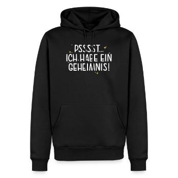 Pssst, j’ai un secret, grande sœur - Sweat à capuche Premium bio Homme - noir - Devant - Nico (187cm)