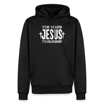 Jesus-Beziehung Grafik-Tee - Männer Premium Bio Hoodie - Schwarz - Vorne - Nico (187cm)