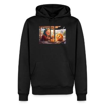 Tatarische Babuschka erklärt dem russischen Beljas - Männer Premium Bio Hoodie - Schwarz - Vorne - Nico (187cm)