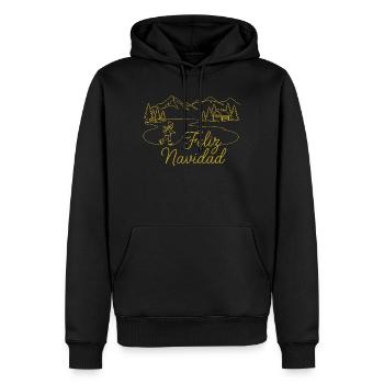 Feliz Navidad Winterlandschaft winterlich - Männer Premium Bio Hoodie - Schwarz - Vorne - Nico (187cm)