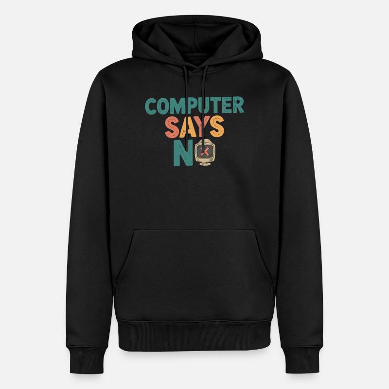 Rétro Computer dit non - Sweat à capuche Premium bio Homme - noir