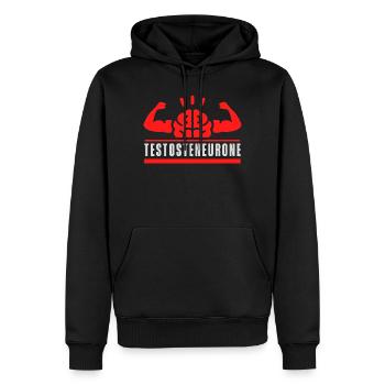 Testosteneuron - Männer Premium Bio Hoodie - Schwarz - Vorne - Nico (187cm)
