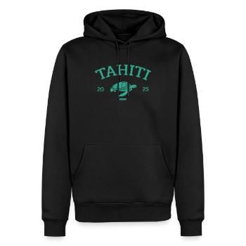 Tahiti - Turtle - French Polynesia - Schildkröte - Men’s Premium Organic Hoodie - black - Front - Nico (187cm)