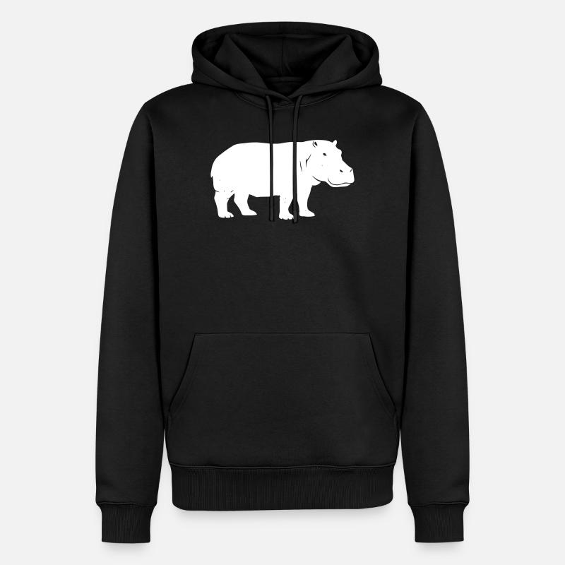 Hippo Silhouette Africa Vector - Sweat à capuche Premium bio Homme - noir