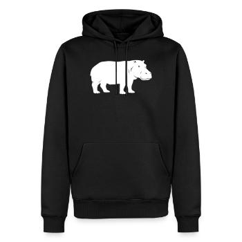 Hippo Silhouette Africa Vector - Men’s Premium Organic Hoodie - black - Front - Nico (187cm)