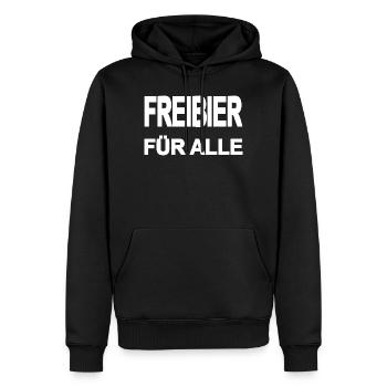 bière gratuite - Sweat à capuche Premium bio Homme - noir - Devant - Nico (187cm)