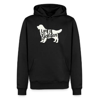 Life is Golden Retriever - Men’s Premium Organic Hoodie - black - Front - Nico (187cm)