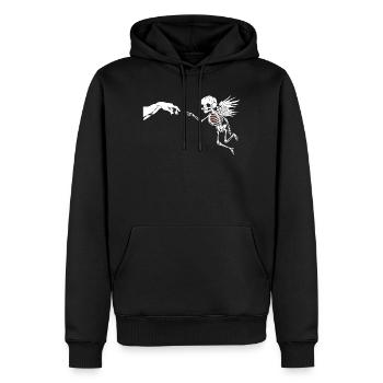 CUPIDON - Sweat à capuche Premium bio Homme - noir - Devant - Nico (187cm)
