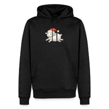 Moutons avec un chapeau de Père Noël - Sweat à capuche Premium bio Homme - noir - Devant - Nico (187cm)