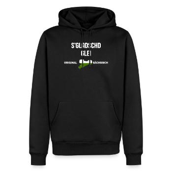S’Gladschd Glei Dicton Est-Allemand - Sweat à capuche Premium bio Homme - noir - Devant - Nico (187cm)