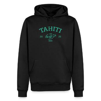 Tahiti - Turtle - French Polynesia - Schildkröte - Men’s Premium Organic Hoodie - black - Front - Nico (187cm)