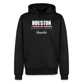 Houston - Sweat à capuche Premium bio Homme - noir - Devant - Nico (187cm)
