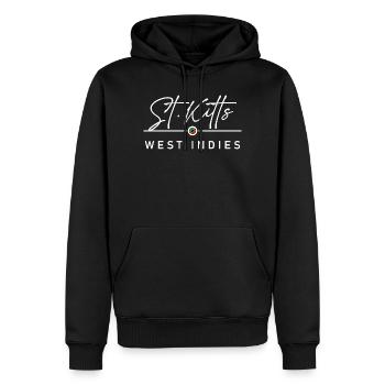 Saint-Kitts-et-Nevis - Antilles - Caraïbes - Sweat à capuche Premium bio Homme - noir - Devant - Nico (187cm)