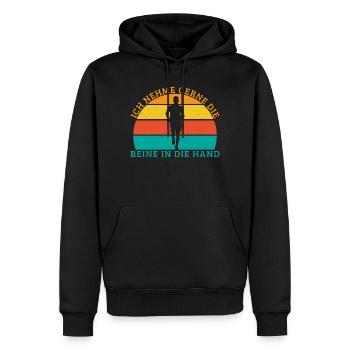 Laufen Nehme Gerne Hände in die Hand Läufer - Männer Premium Bio Hoodie - Schwarz - Vorne - Nico (187cm)