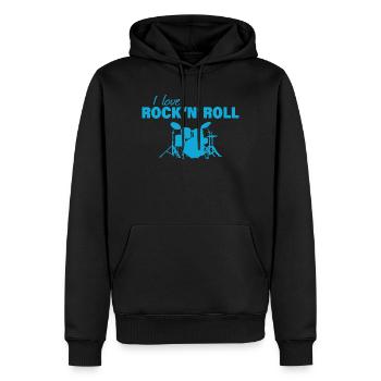 Rock and Roll - Men’s Premium Organic Hoodie - black - Front - Nico (187cm)