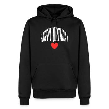 Bon anniversaire - Sweat à capuche Premium bio Homme - noir - Devant - Nico (187cm)
