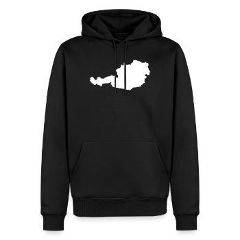 Dessin Autriche Contour sur textiles - Sweat à capuche Premium bio Homme - noir - Devant - Nico (187cm)
