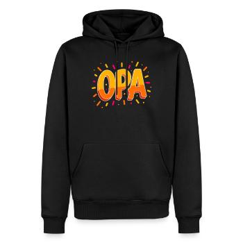 Grand-père Grand-père Vintage - Sweat à capuche Premium bio Homme - noir - Devant - Nico (187cm)