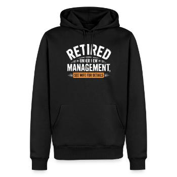 Retraité sous une nouvelle direction Voir épouse - Sweat à capuche Premium bio Homme - noir - Devant - Nico (187cm)