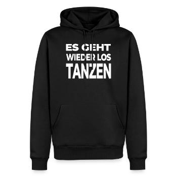 Danser - Sweat à capuche Premium bio Homme - noir - Devant - Nico (187cm)