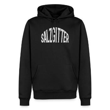 Salzgitter - Männer Premium Bio Hoodie - Schwarz - Vorne - Nico (187cm)