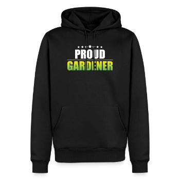 Jardinier fier - Sweat à capuche Premium bio Homme - noir - Devant - Nico (187cm)