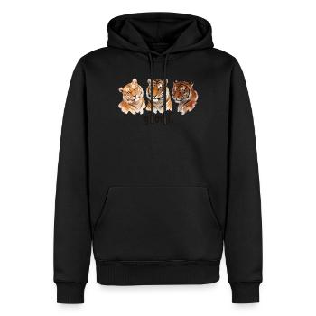 Tigergebrüll Lustiges Tigergebrüll für Tigerliebha - Männer Premium Bio Hoodie - Schwarz - Vorne - Nico (187cm)
