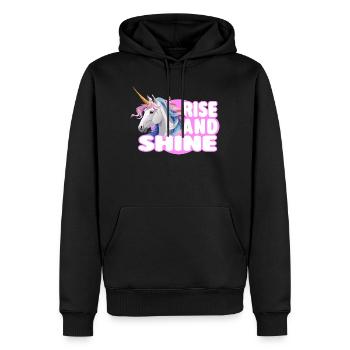 Rise and Shine - Magisches Einhorn  - Männer Premium Bio Hoodie - Schwarz - Vorne - Nico (187cm)