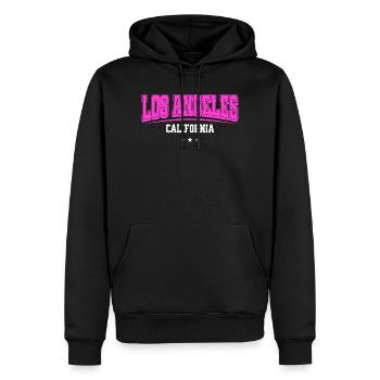 Souvenir de design de Los Angeles Californie - Sweat à capuche Premium bio Homme - noir - Devant - Nico (187cm)