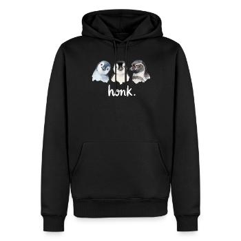 Funny chatter of penguins - Men’s Premium Organic Hoodie - black - Front - Nico (187cm)