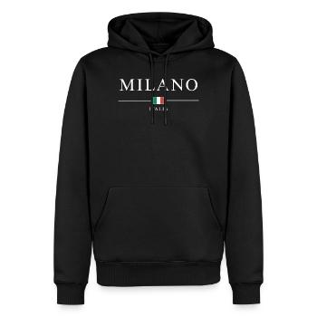 Milano italia - Sweat à capuche Premium bio Homme - noir - Devant - Nico (187cm)