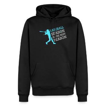 Baseball Season Is The Best Season Fan Spiel Sport - Männer Premium Bio Hoodie - Schwarz - Vorne - Nico (187cm)