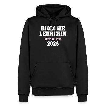 Professeur de biologie 2026 Profession Professeur de biologie - Sweat à capuche Premium bio Homme - noir - Devant - Nico (187cm)