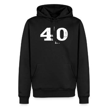 Grunge Vierzig Zahl Textur 40 - Männer Premium Bio Hoodie - Schwarz - Vorne - Nico (187cm)