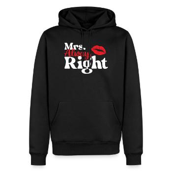 Mrs. Always Right lustiges Valentinstagspaar passt zusammen - Männer Premium Bio Hoodie - Schwarz - Vorne - Nico (187cm)