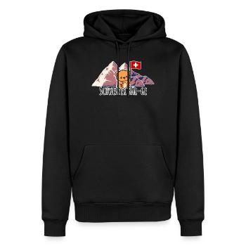 Les montagnes suisses, euh, les ours ! Petit ours suisse mignon - Sweat à capuche Premium bio Homme - noir - Devant - Nico (187cm)