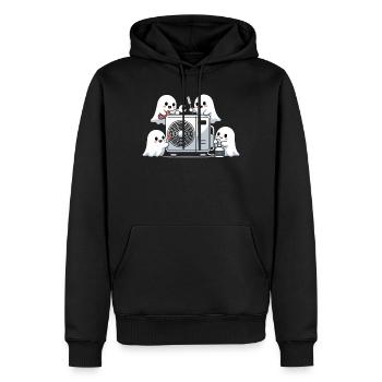 Motif drôle de technique climatique pour les fantômes HVAC d’Halloween - Sweat à capuche Premium bio Homme - noir - Devant - Nico (187cm)