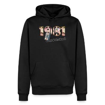 1981 Jahrgang Retro Vintage – Kassette – Cool Olds - Männer Premium Bio Hoodie - Schwarz - Vorne - Nico (187cm)