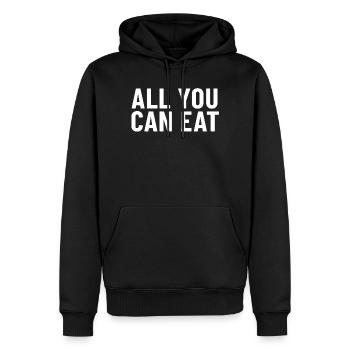 All You Can Eat - Männer Premium Bio Hoodie - Schwarz - Vorne - Nico (187cm)