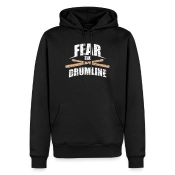 Fear The Drum Line Baguettes de batterie vintage Design musical - Sweat à capuche Premium bio Homme - noir - Devant - Nico (187cm)