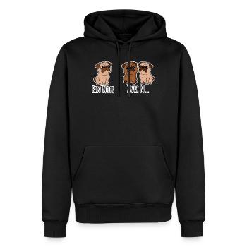 Ein Mops - zwei M? Ja was genau? lustige Hunde! - Männer Premium Bio Hoodie - Schwarz - Vorne - Nico (187cm)