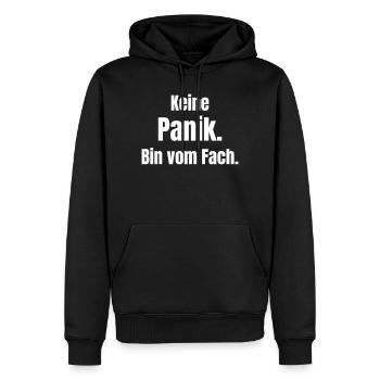 Keine Panik – Bin vom Fach - Männer Premium Bio Hoodie - Schwarz - Vorne - Nico (187cm)