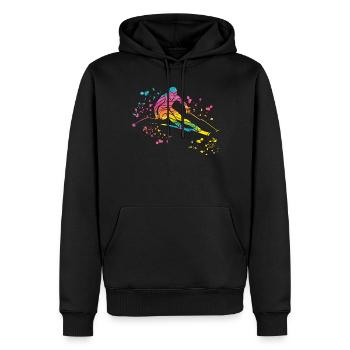 Ski alpin Sports d’hiver Ski nordique - Sweat à capuche Premium bio Homme - noir - Devant - Nico (187cm)