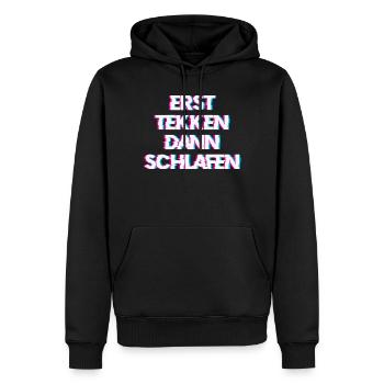 Hardtekk Tekk - Sweat à capuche Premium bio Homme - noir - Devant - Nico (187cm)