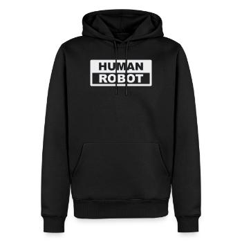 Human Robot - reale Intelligenz - Männer Premium Bio Hoodie - Schwarz - Vorne - Nico (187cm)