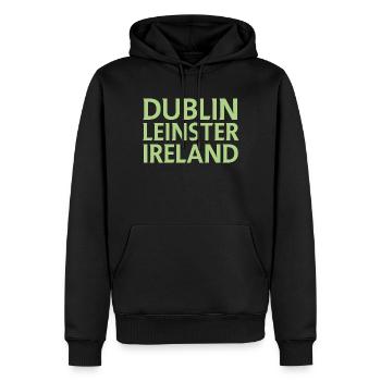 Dublin – Irland Textdesign - Männer Premium Bio Hoodie - Schwarz - Vorne - Nico (187cm)
