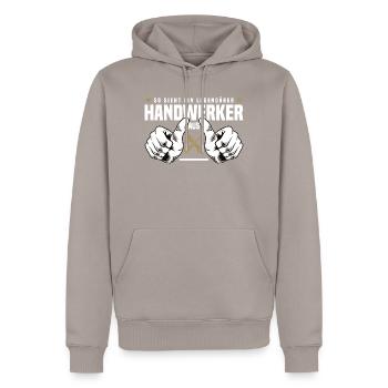 Artisan - Sweat à capuche Premium bio Homme - taupe - Devant - Nico (187cm)