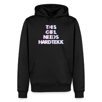 Hardtekk Tekk - Sweat à capuche Premium bio Homme - noir - Devant - Nico (187cm)