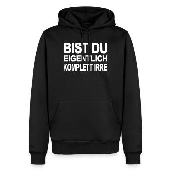 fou - Sweat à capuche Premium bio Homme - noir - Devant - Nico (187cm)
