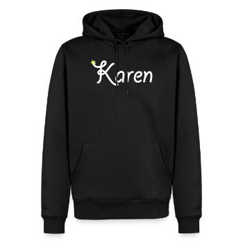 Karen - Men’s Premium Organic Hoodie - black - Front - Nico (187cm)